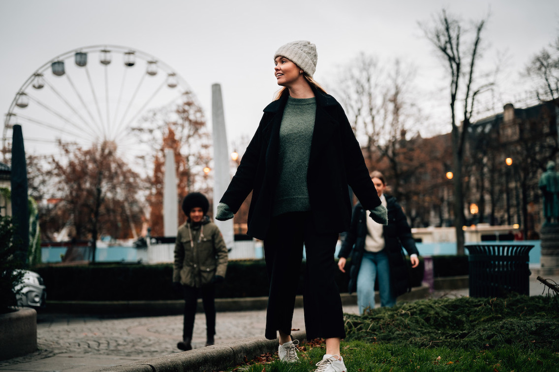 Student på Spikersuppa i Oslo sentrum.