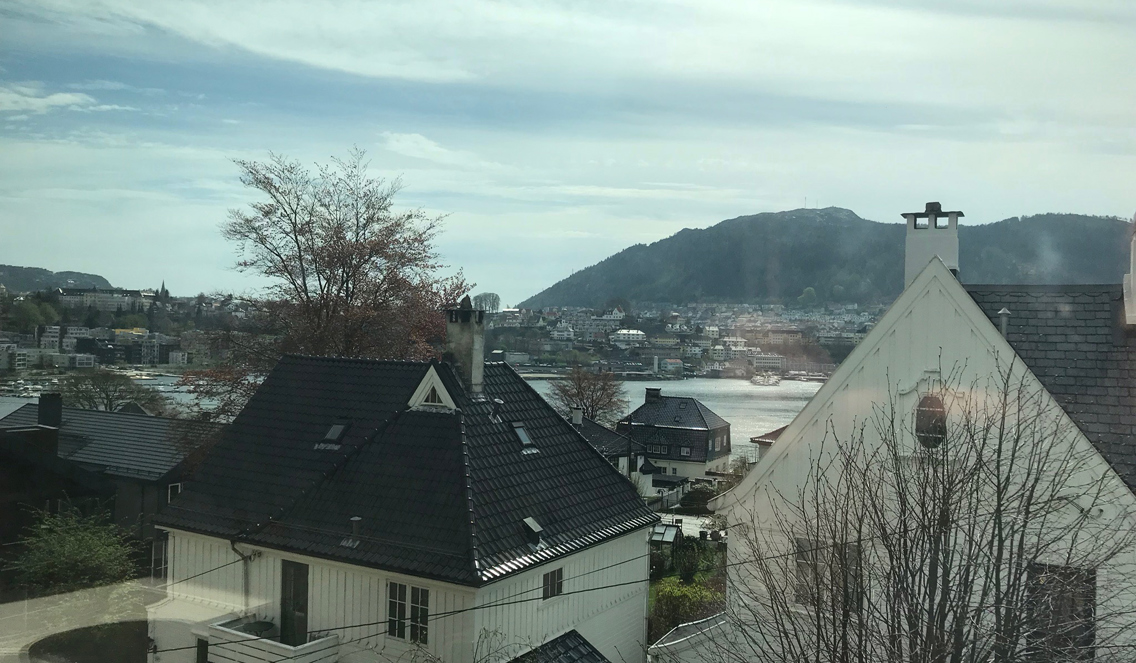 Bilde av utsikten fra Camphuset i Bergen. 
