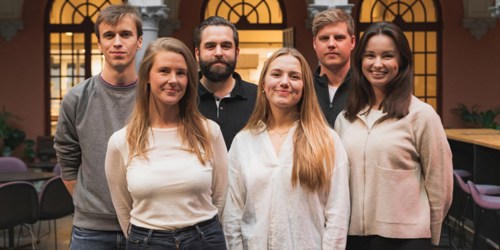 Studentambassadører fotografert i Ernst Hage på Campus Oslo