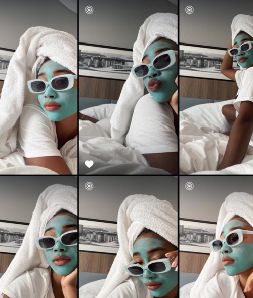 Influenser viser selfies med ansiktsmaske