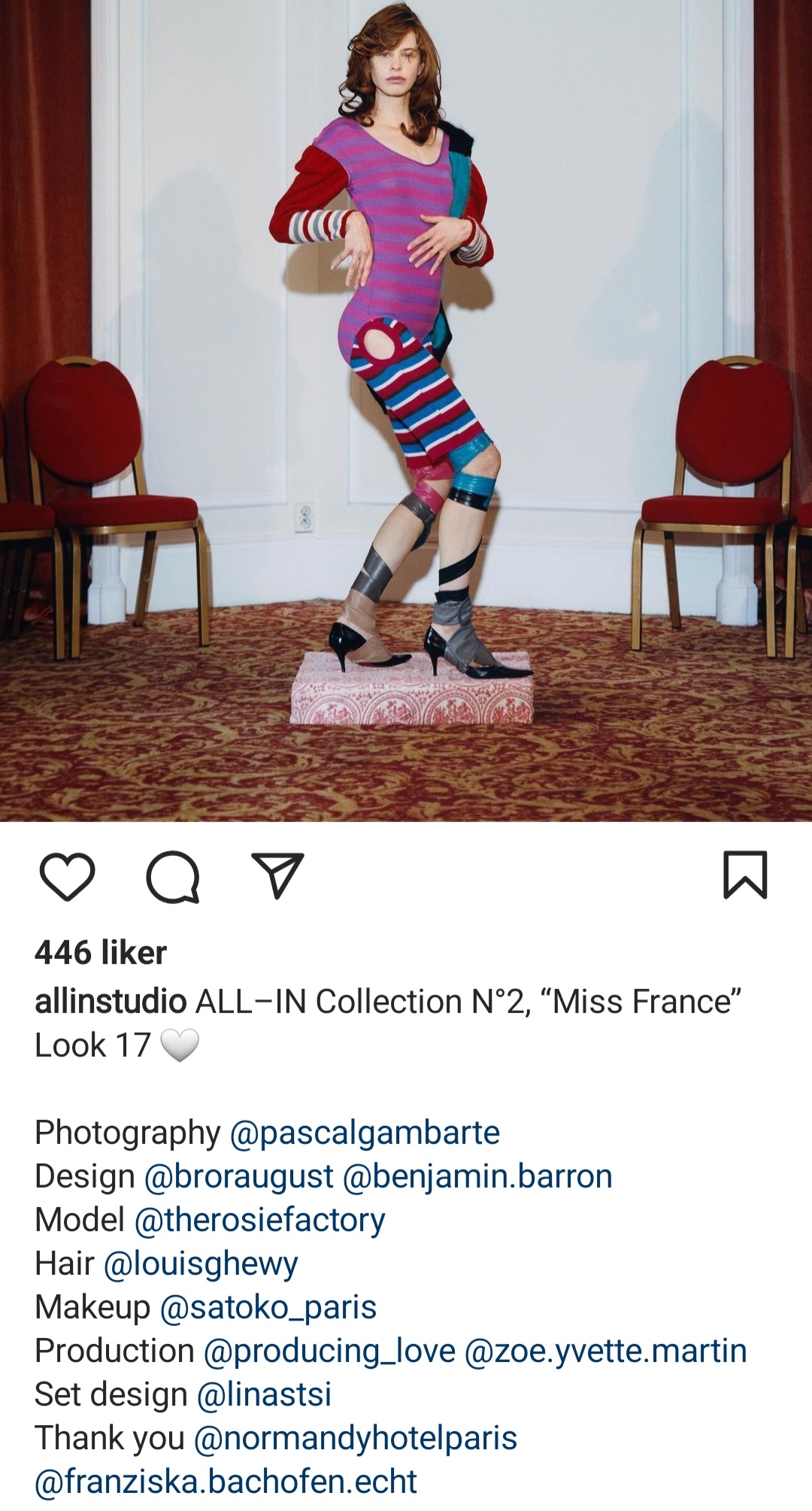 ALL-IN er en av klesdesignkollektivene som presenteres i boken "Fashions". Skjermdump fra Instagramkontoen deres.