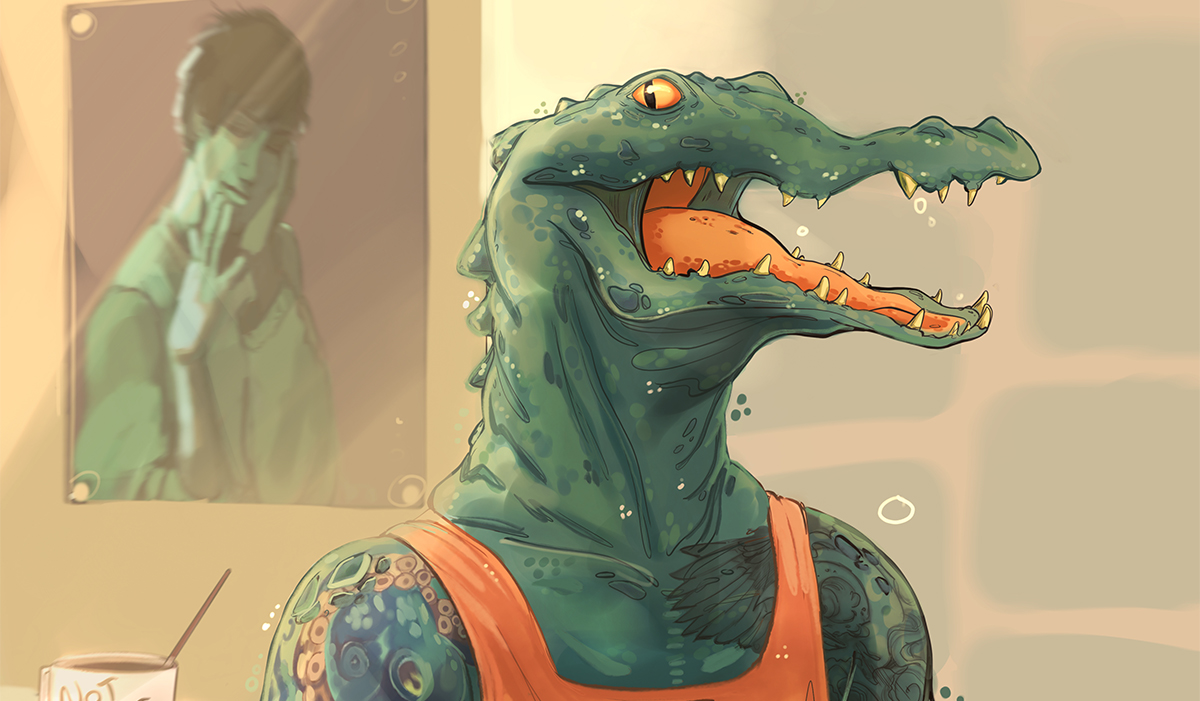 Illustrasjon av krokodille