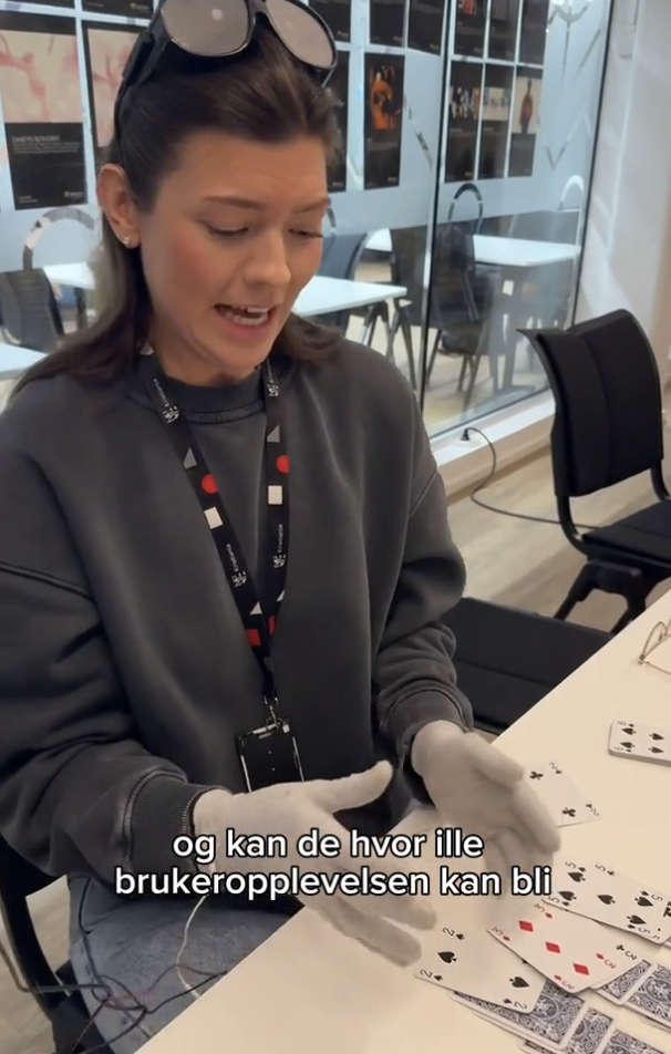 Skjermbilde fra er video-intervju med en student på interaksjonsdesign